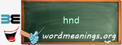 WordMeaning blackboard for hnd